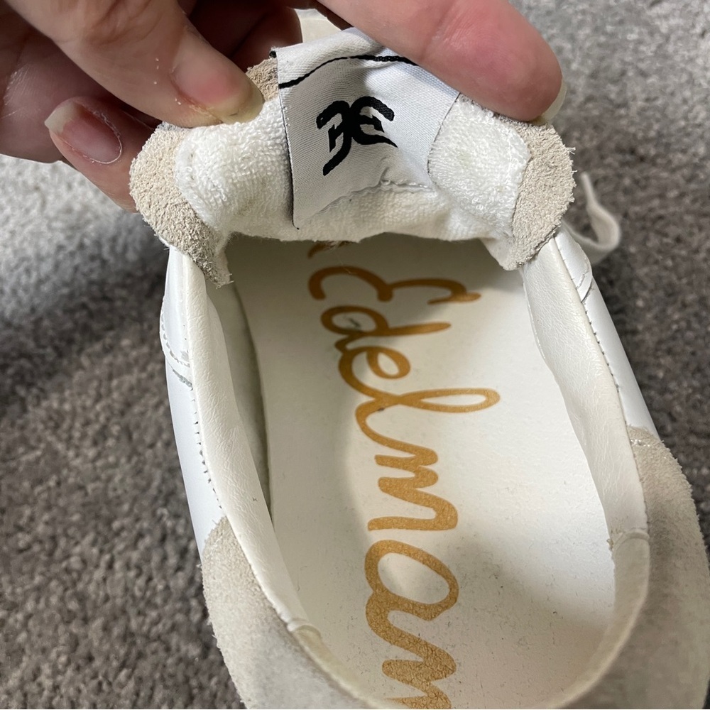 Sam Edelman SE 1980 Pre-distressed White Aubrie leather Sneakers Women’s 7.5M - Picture 7 of 8